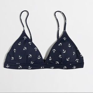 J. Crew triangle bikini top - anchor print